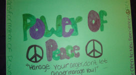 A poster with the words power of peace on it.