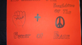 A poster that says imagine the revolutions of the power of peace.