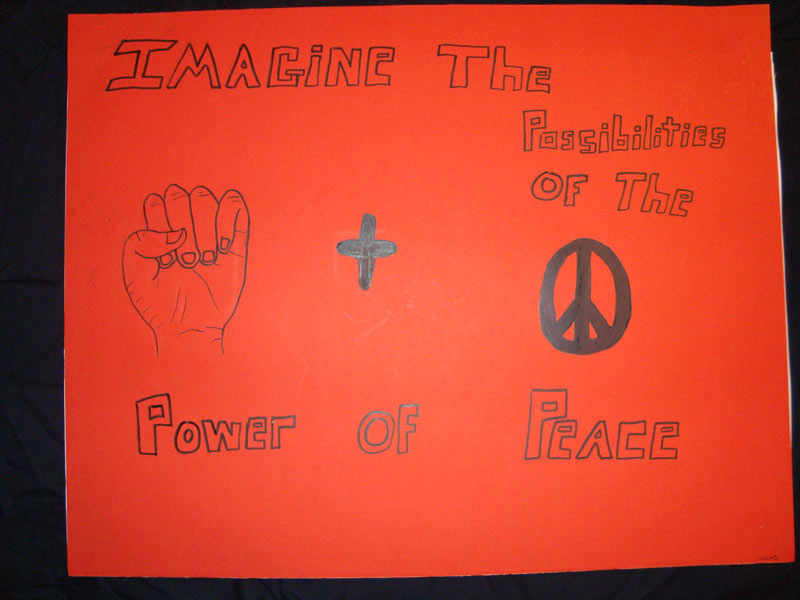 A poster that says imagine the revolutions of the power of peace.