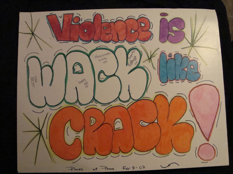 Violence is like wack crack.