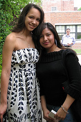 Two women posing for a picture.