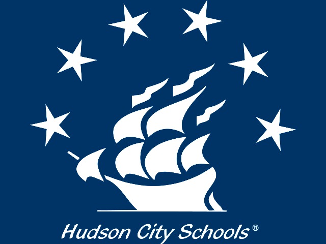 Hudson city schools logo.
